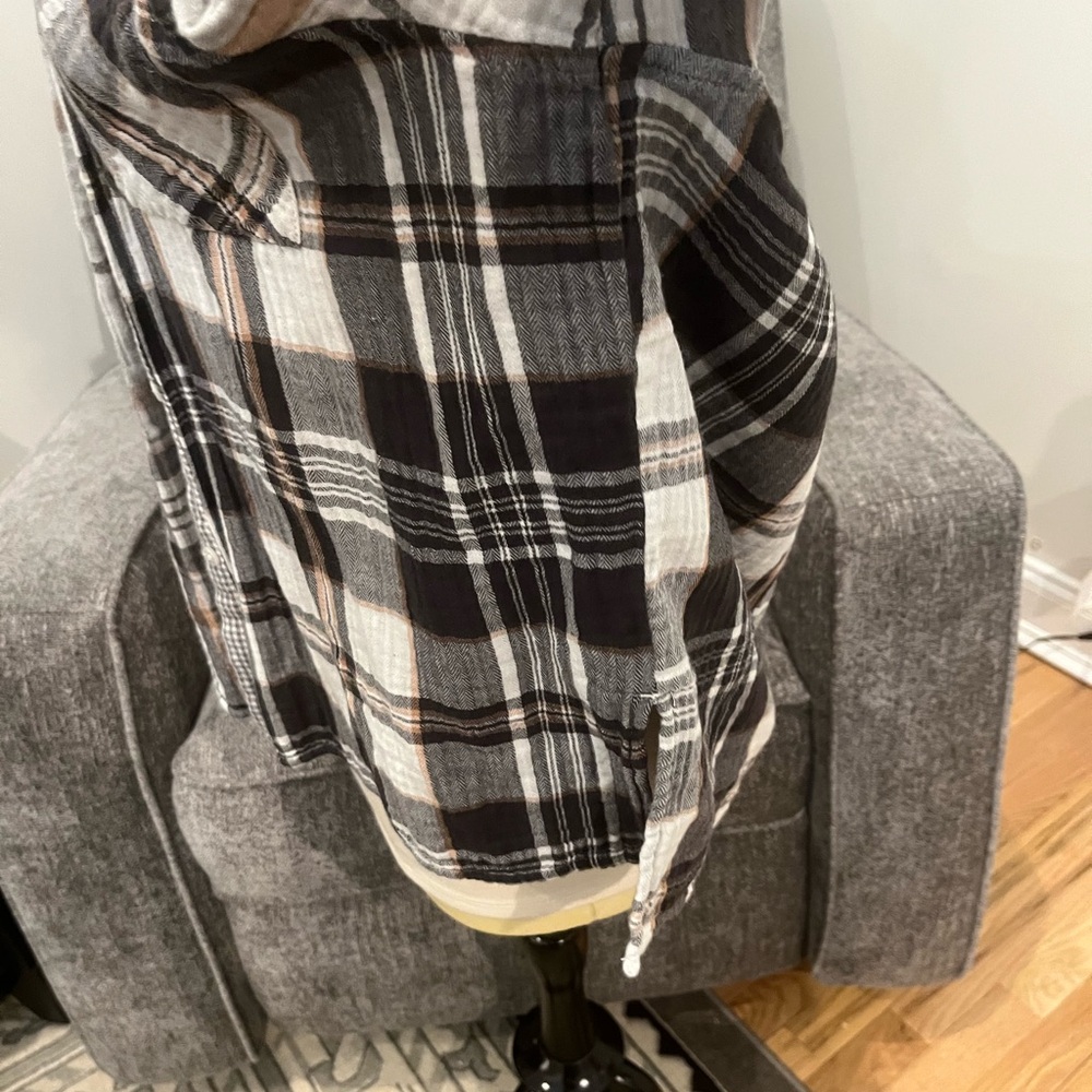 Aerie Plaid Patchwork Button Down Flannel Woman’s… - image 6